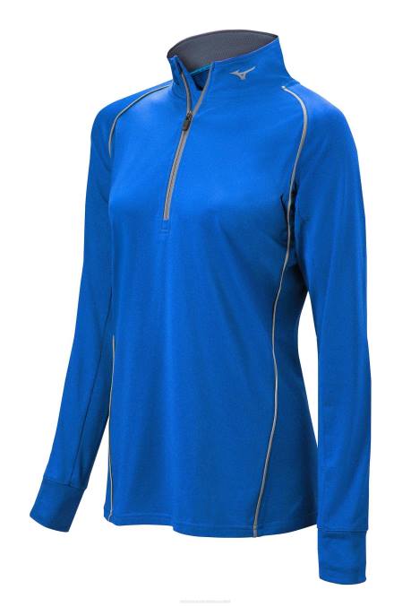 Mizuno jersey de manga larga con media cremallera comp mujer vestir real (5252) 668F2509