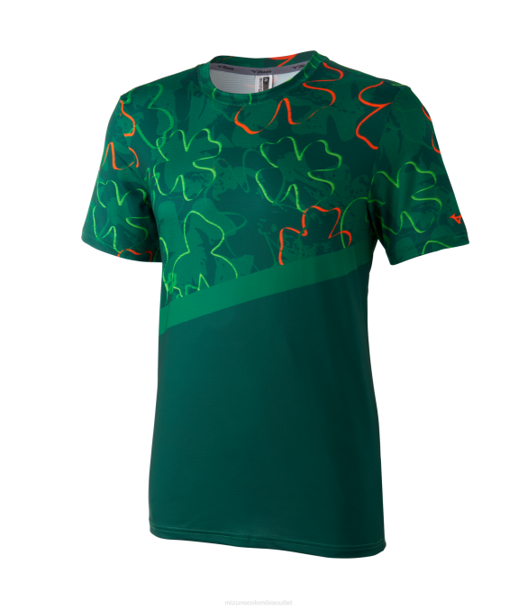 Mizuno manga corta para correr imprimible hombres vestir paddygreen (sm73) 668F242