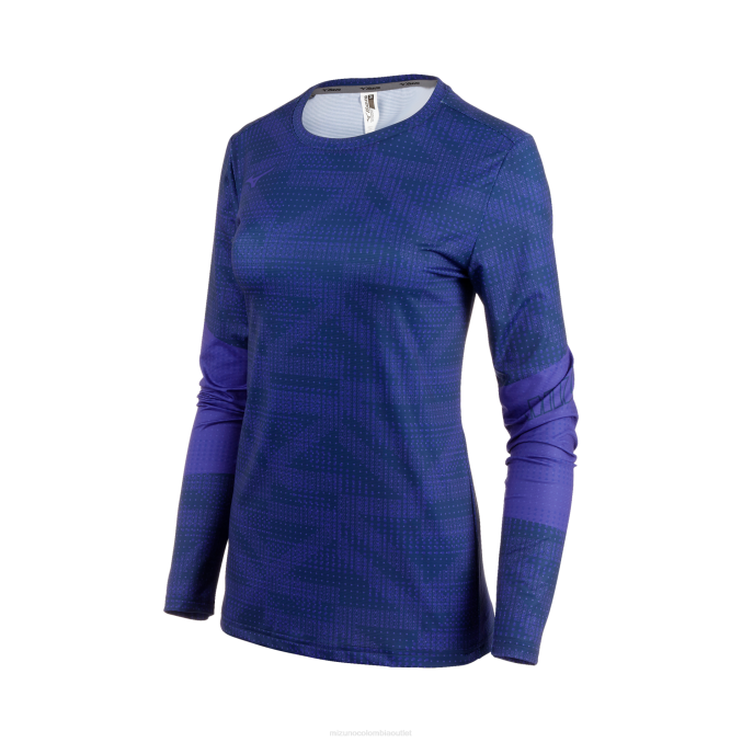 Mizuno manga larga para correr imprimible mujer vestir chaquetón(5858) 668F252