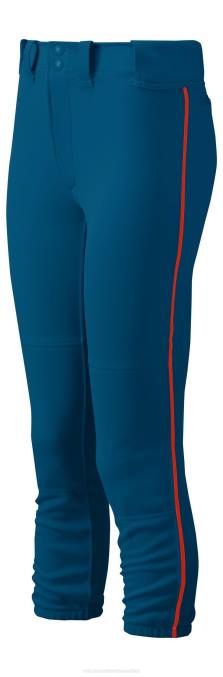 Mizuno pantalones de softball ribeteados con cinturón mujer vestir azul marino-rojo(5110) 668F1896