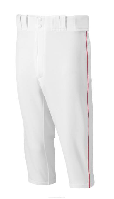 Mizuno pantalón corto de béisbol con ribete premier hombres vestir blanco-rojo(0010) 668F1177