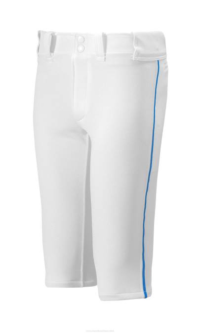 Mizuno pantalón corto de béisbol con ribete premier juventud vestir blanco-real (0052) 668F1215
