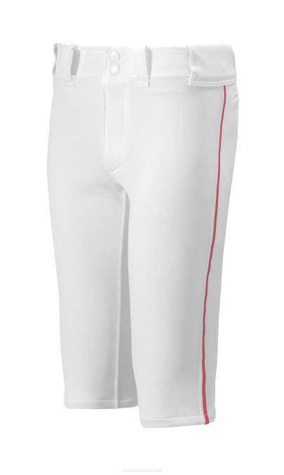 Mizuno pantalón corto de béisbol con ribete premier juventud vestir blanco-rojo(0010) 668F1213