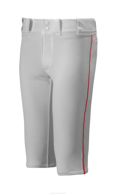 Mizuno pantalón corto de béisbol con ribete premier juventud vestir gris-rojo (9110) 668F1217