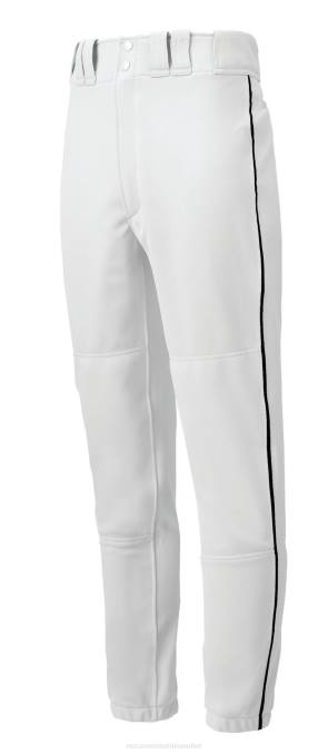 Mizuno pantalón de béisbol con ribete premier hombres vestir blanco-negro(0090) 668F1166