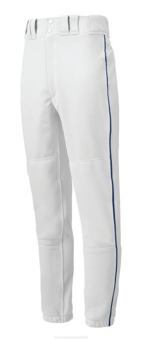 Mizuno pantalón de béisbol con ribete premier juventud vestir blanco-marino(0051) 668F1202