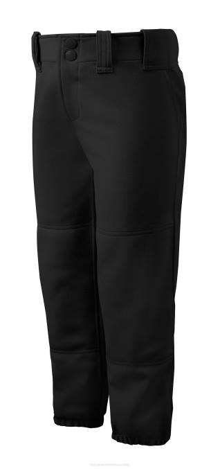 Mizuno pantalón de softball con cinturón chica vestir negro (9090) 668F1933