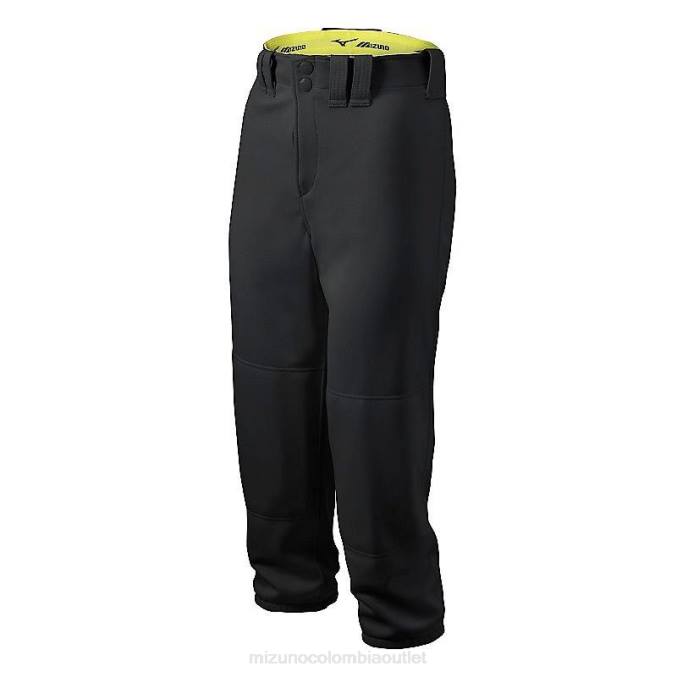 Mizuno pantalón de softball con cinturón mujer vestir negro-óptico/azufre(9035) 668F1911
