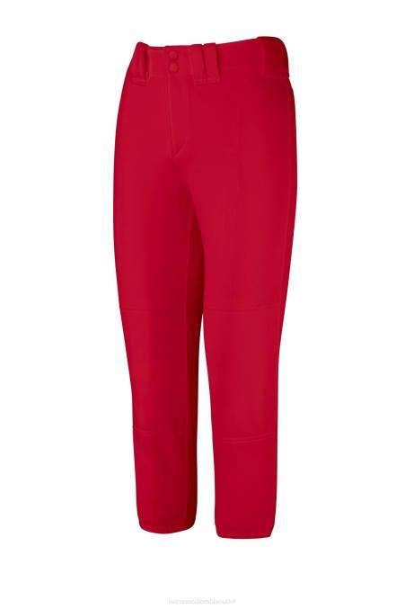 Mizuno pantalón de softball con cinturón mujer vestir rojo (1010) 668F1907