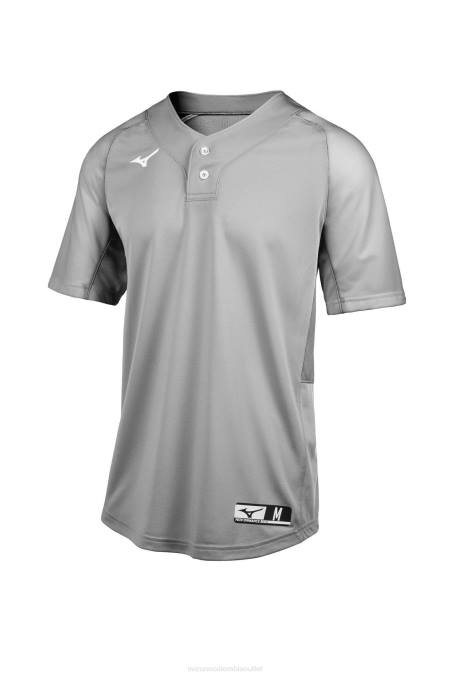 Mizuno playera de beisbol aerolite con 2 botones juventud vestir gris(9191) 668F1273