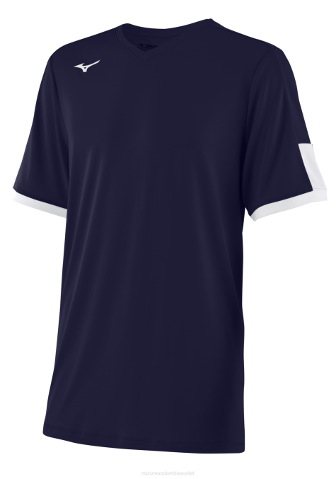 Mizuno playera de beisbol con cuello en v aerolite hombres vestir azul marino-blanco (5100) 668F1233