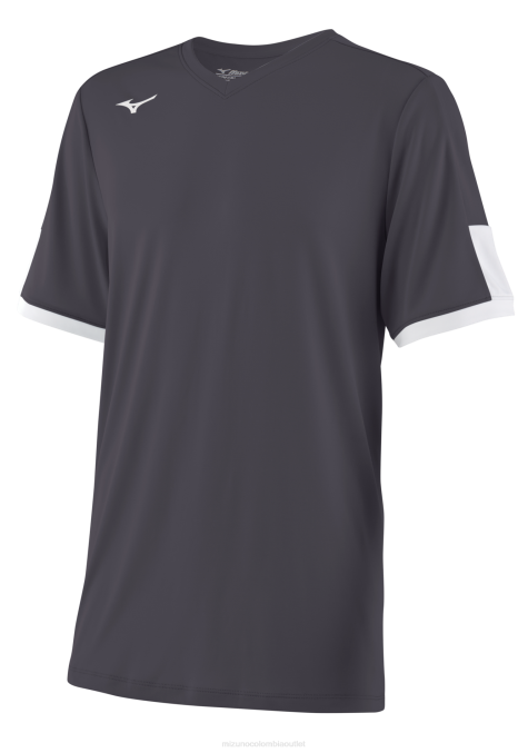 Mizuno playera de beisbol con cuello en v aerolite juventud vestir carbón-blanco(9200) 668F1262