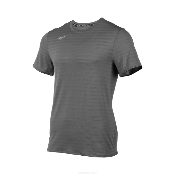 Mizuno playera de manga corta ecológica atlética hombres vestir sombra tranquila (9i9i) 668F1452