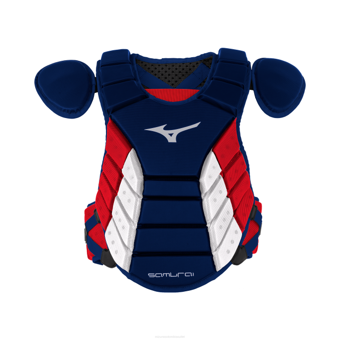 Mizuno protector de pecho de béisbol samurai 15 unisexo accesorios azul marino-rojo(5110) 668F1112