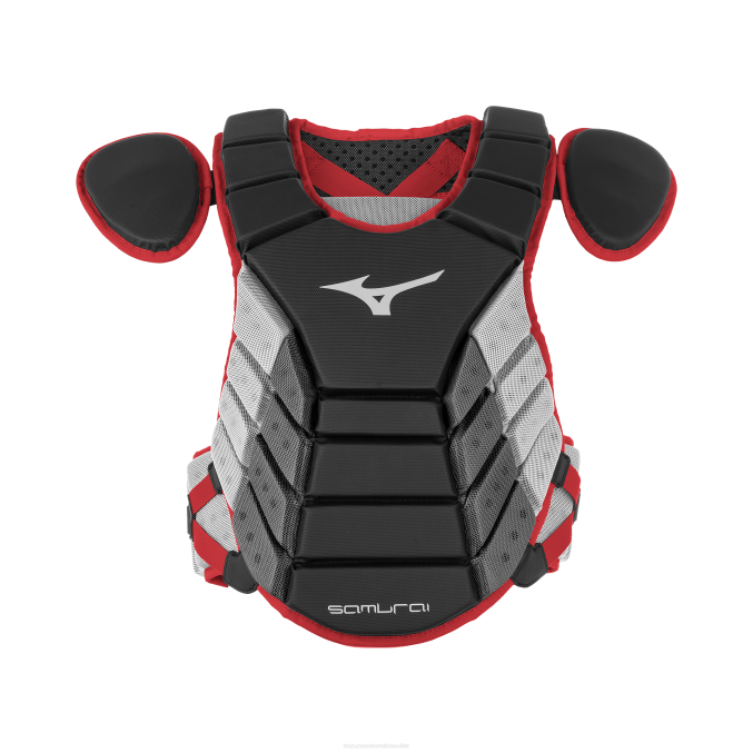 Mizuno protector de pecho de béisbol samurai 15 unisexo accesorios cardenal negro 668F1113