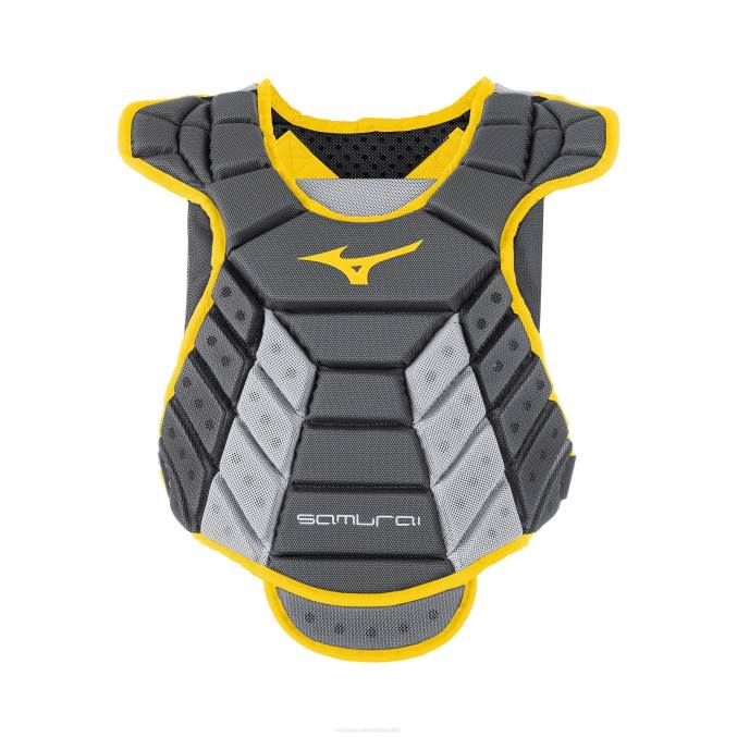 Mizuno protector de pecho samurai fastpitch softball 13 mujer accesorios gris-amarillo 668F1732