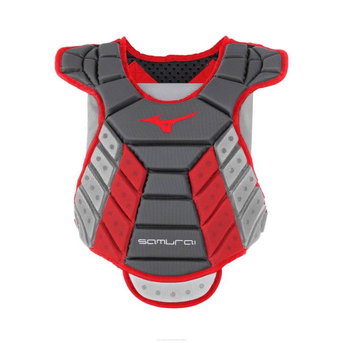 Mizuno protector de pecho samurai fastpitch softball 14 mujer accesorios gris-rojo (9110) 668F1801