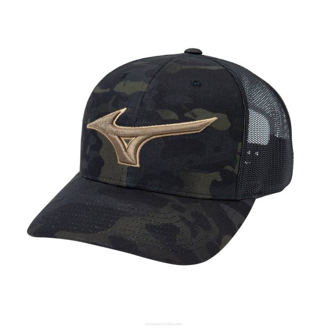 Mizuno sombrero de camionero de diamantes unisexo accesorios camuflaje negro (bcbc) 668F1134