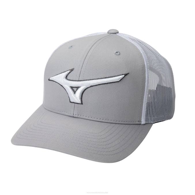 Mizuno sombrero de camionero de diamantes unisexo accesorios gris-blanco (9100) 668F1132