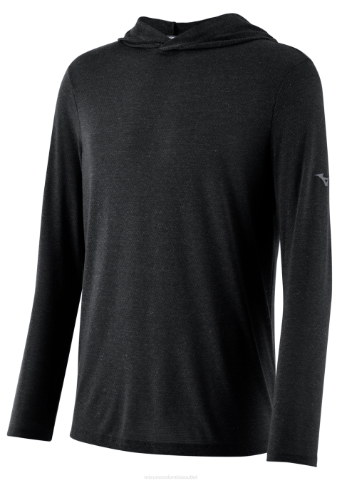 Mizuno sudadera con capucha de entrenamiento infinito unisexo vestir negro (9090) 668F1282