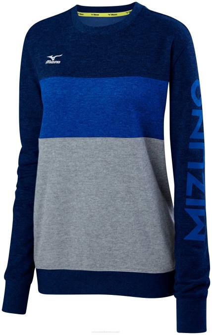Mizuno sudadera retro de voleibol unisexo vestir azul marino-real (5152) 668F2474