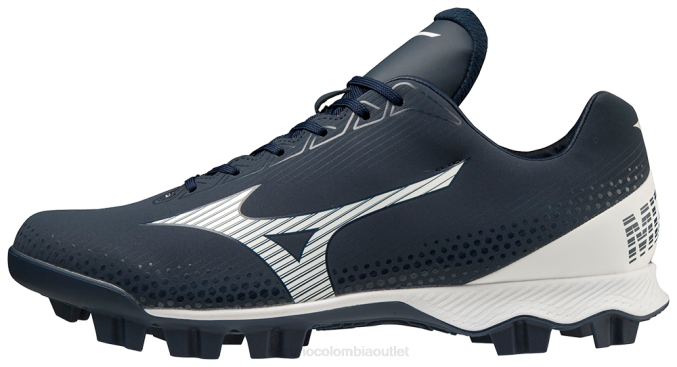 Mizuno taco de béisbol bajo moldeado de tpu wave lightrevo hombres zapatos azul marino-blanco (5100) 668F1628