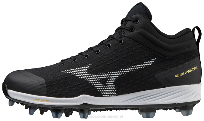 Mizuno taco de béisbol moldeado de tpu dominante 4 mid hombres zapatos negro-blanco (9000) 668F1634