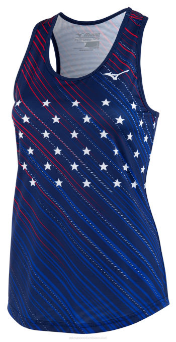 Mizuno tanque de correr ecológico imprimible mujer vestir Azul medieval (meme) 668F360