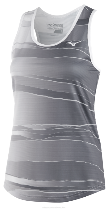 Mizuno tanque de correr ecológico imprimible mujer vestir sombra tranquila (9i9i) 668F363