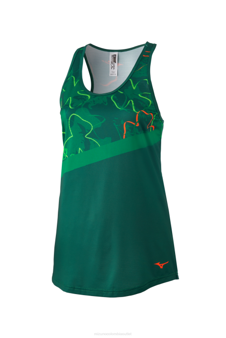 Mizuno tanque de correr imprimible mujer vestir paddygreen (sm73) 668F235