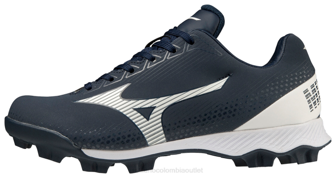 Mizuno wave lightrevo tpu junior moldeado taco de béisbol bajo unisexo zapatos azul marino-blanco (5100) 668F1623