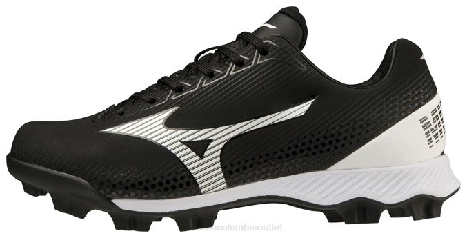 Mizuno wave lightrevo tpu junior moldeado taco de béisbol bajo unisexo zapatos negro-blanco (9000) 668F1625