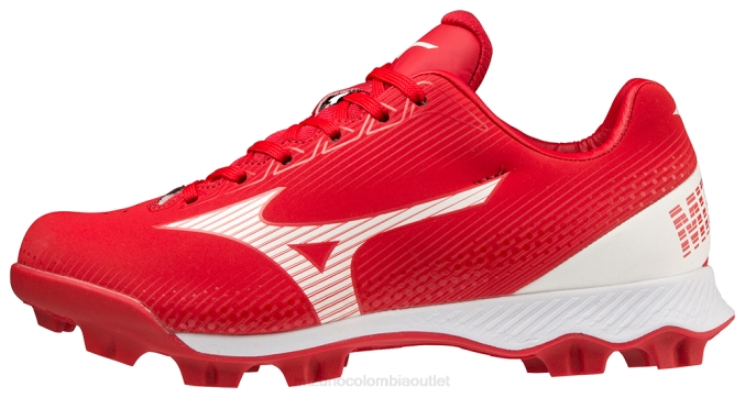 Mizuno wave lightrevo tpu junior moldeado taco de béisbol bajo unisexo zapatos rojo-blanco (1000) 668F1622