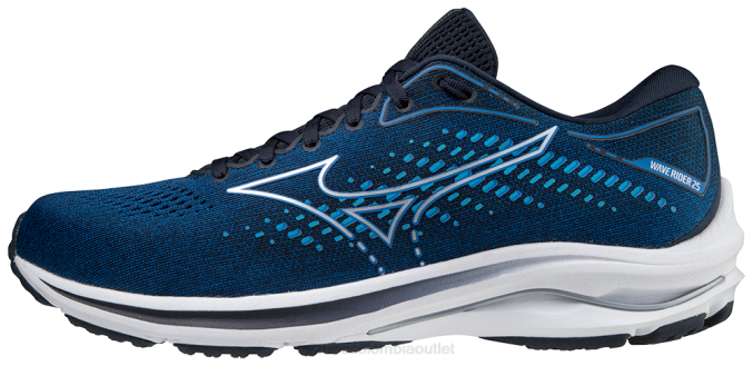 Mizuno zapatilla de correr wave rider 25 hombres zapatos azul imperial (5r5r) 668F174