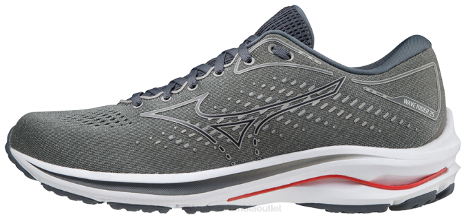 Mizuno zapatilla de correr wave rider 25 hombres zapatos llovizna-turbulencia (9ltu) 668F172