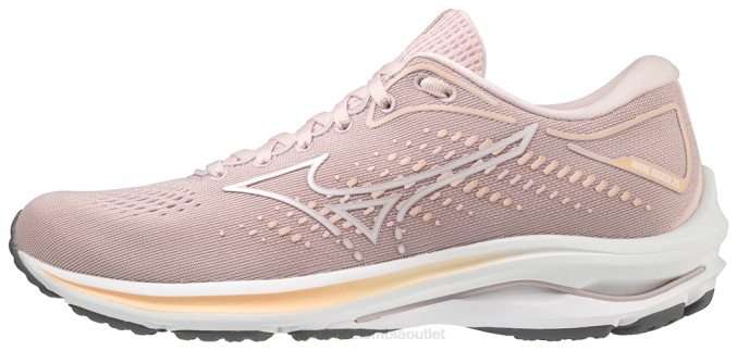 Mizuno zapatilla de correr wave rider 25 mujer zapatos pálido-lila-blanco(6k00) 668F162