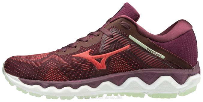 Mizuno zapatilla para correr wave horizon 4 mujer zapatos vino de malva-cayena (6727) 668F183