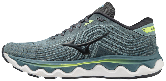 Mizuno zapatilla para correr wave horizon 6 hombres zapatos humo azul-ébano (kbey) 668F122