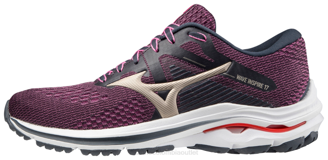 Mizuno zapatilla para correr wave inspire 17 mujer zapatos tinta india (5353) 668F178