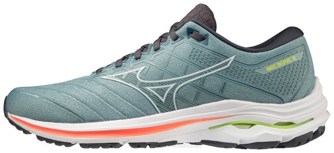 Mizuno zapatilla para correr wave inspire 18 hombres zapatos humoazul-blanco(kb00) 668F142