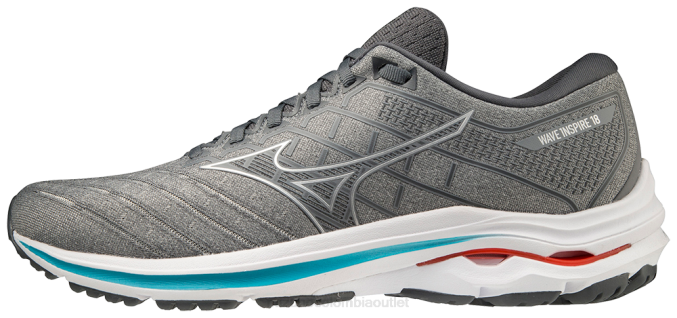 Mizuno zapatilla para correr wave inspire 18 hombres zapatos ultimategrey-silver(ug73) 668F143