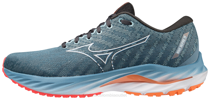 Mizuno zapatilla para correr wave inspire 19 2e hombres zapatos deslumbrante azul-blanco (5b00) 668F50