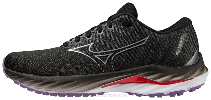 Mizuno zapatilla para correr wave inspire 19 d mujer zapatos negro-plata(9073) 668F60