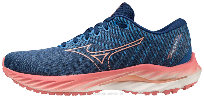 Mizuno zapatilla para correr wave inspire 19 mujer zapatos bluequartz-peachbud(bq22) 668F51