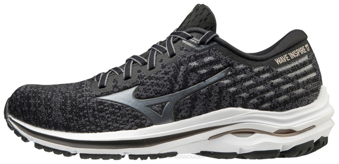 Mizuno zapatillas de correr wave inspire 17 waveknit mujer zapatos negro-platinooro(907a) 668F180