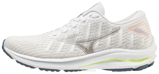 Mizuno zapatillas de correr wave rider 25 waveknit mujer zapatos nimbonube-blanco(0a00) 668F157