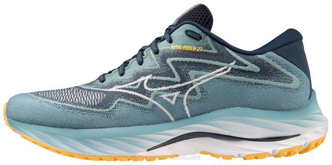 Mizuno zapatillas de correr wave rider 27 ssw hombres zapatos azuladriatico-blanconieve(ad0d) 668F11