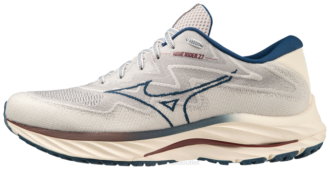 Mizuno zapatillas de correr wave rider 27 ssw hombres zapatos papiro-blueopal(0h57) 668F12
