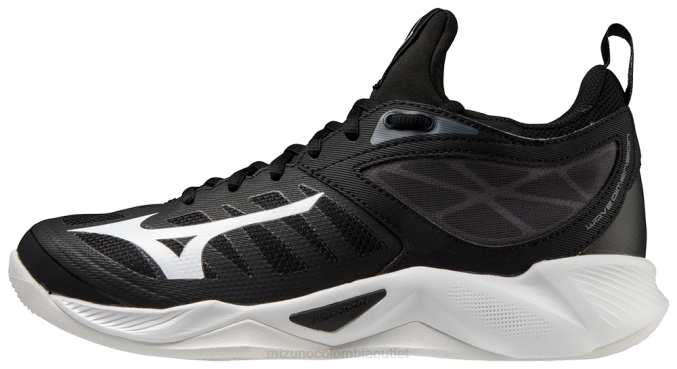 Mizuno zapato de voleibol de dimensión de onda mujer zapatos negro-blanco (9000) 668F2196