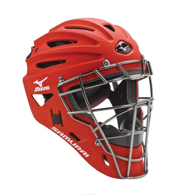 Mizuno casco de receptor de béisbol samurai g4 juventud accesorios rojo (1010) 668F939